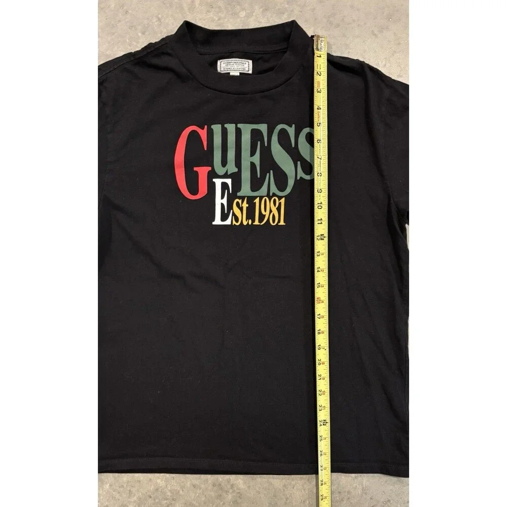 Vintage GUESS Originals Logo T-Shirt 1990’s y2k Men’s Black Tee Size Small - Picture 4 of 5